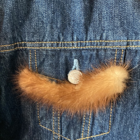 Edwards Lowell Beverly Hills Vintage Jacket With Mink Fur St. Moritz Denim Small - Picture 3 of 12